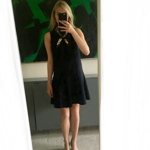 Loft Navy Fit & Flare Dress